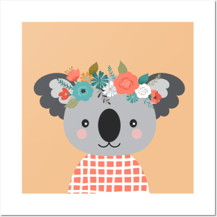 Floral Koala Posters and Art